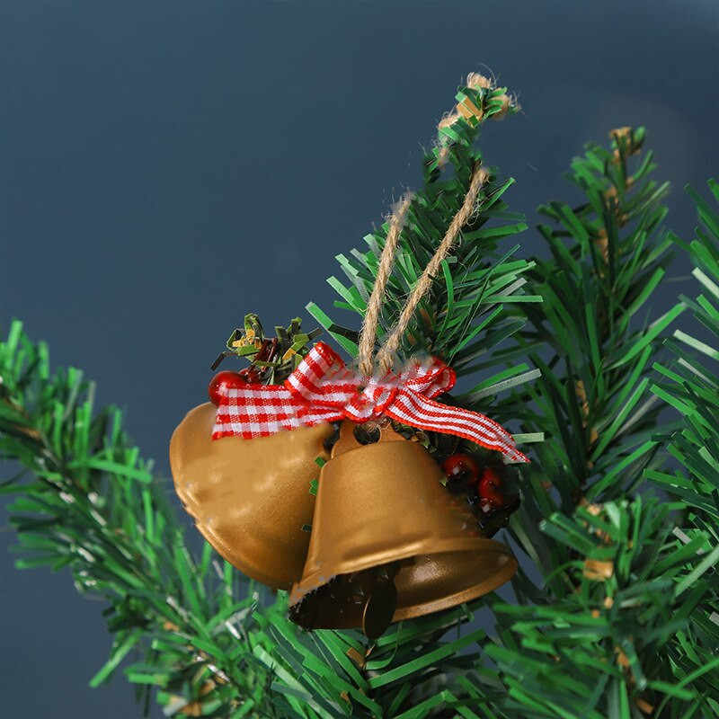 Pandantive clopoței din metal de Crăciun cu fundă de Crăciun din metal deschis Jingle Bell Accesorii pentru brad de Crăciun Ornamente agățate Anul Nou 2023
