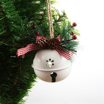 Χριστουγεννιάτικο μεταλλικό Jingle Bell Χριστουγεννιάτικο Δέντρο Κρεμαστό μενταγιόν από σχοινί κάνναβης στολίδι για χριστουγεννιάτικο δέντρο στο σπίτι για φεστιβάλ