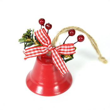 2бр. Коледна камбанка Червено Бяло Зелено Метални звънтящи звънчета Коледна елха Висяща висулка Орнамент Коледна украса за дома
