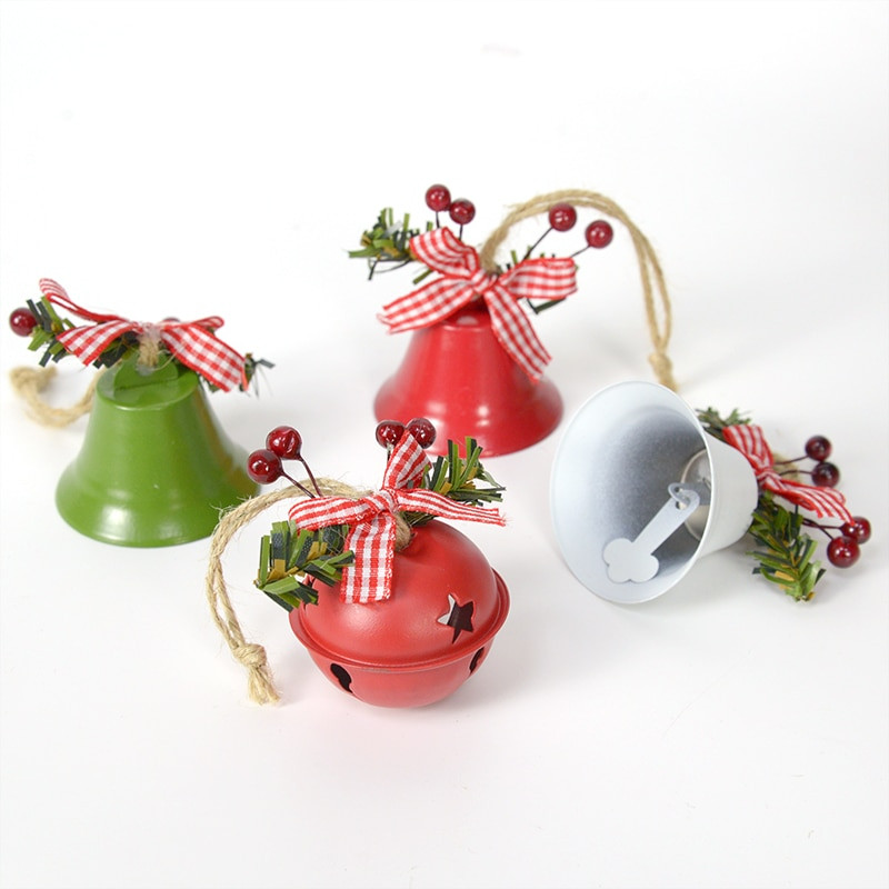 2 kom božićno zvono Crveno Bijelo Zeleno Metalno zvono zvončića Božićno drvce Viseći ukrasni privjesak Božićni ukrasi za dom
