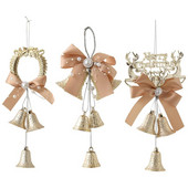 Dekoracija božićnih zvona Zidna viseća božićna zvona s leptir-mašnom Rukotvorine zvončića za blagdansko božićno fotografiranje