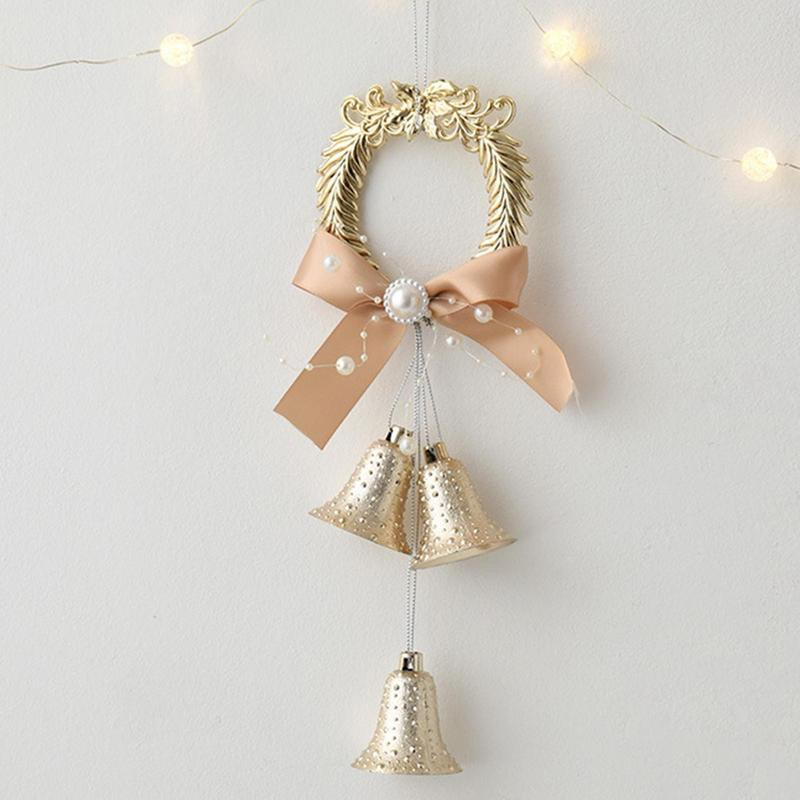 Dekoracija božićnih zvona Zidna viseća božićna zvona s leptir-mašnom Rukotvorine zvončića za blagdansko božićno fotografiranje