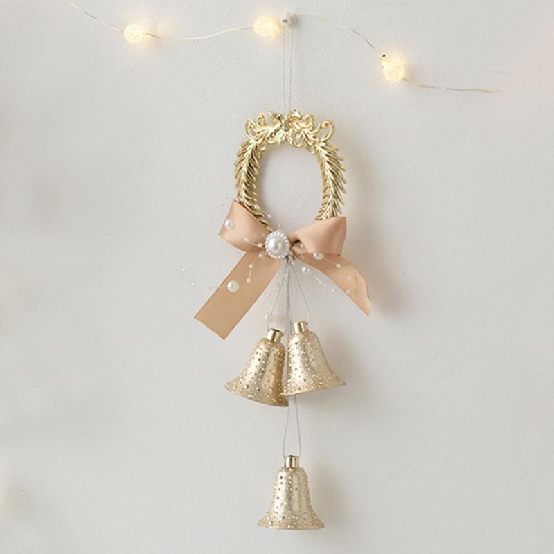 Dekoracija božićnih zvona Zidna viseća božićna zvona s leptir-mašnom Rukotvorine zvončića za blagdansko božićno fotografiranje