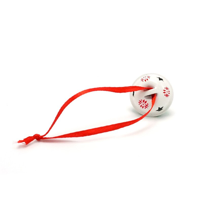 Božićni ukrasi od 12 komada zeleno-bijelih metalnih zvončića s crvenom uzicom za božićno drvce, visećih zvončića 20mm*25mm ukrasi