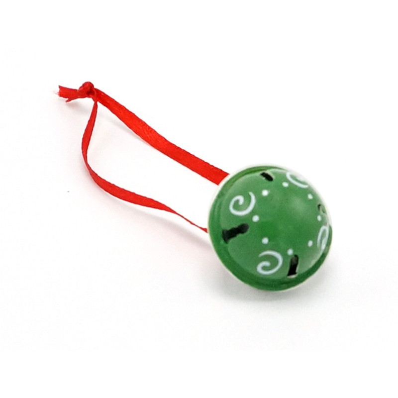 Božićni ukrasi od 12 komada zeleno-bijelih metalnih zvončića s crvenom uzicom za božićno drvce, visećih zvončića 20mm*25mm ukrasi