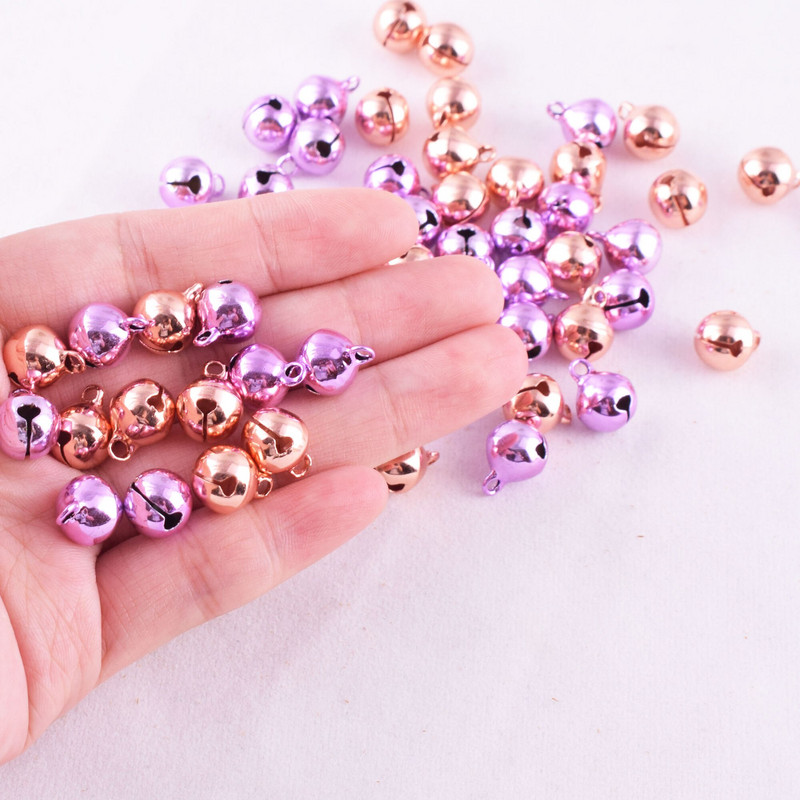 3/8" модни коледни камбанки от розово злато Малки занаятчийски камбанки Очарователни Направи си сам орнаменти за домашни любимци Висулка Бижута Декорация на домашно дърво