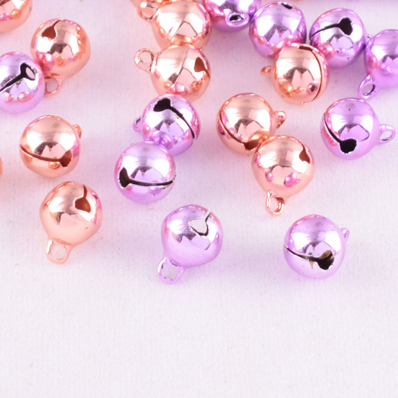 3/8" модни коледни камбанки от розово злато Малки занаятчийски камбанки Очарователни Направи си сам орнаменти за домашни любимци Висулка Бижута Декорация на домашно дърво