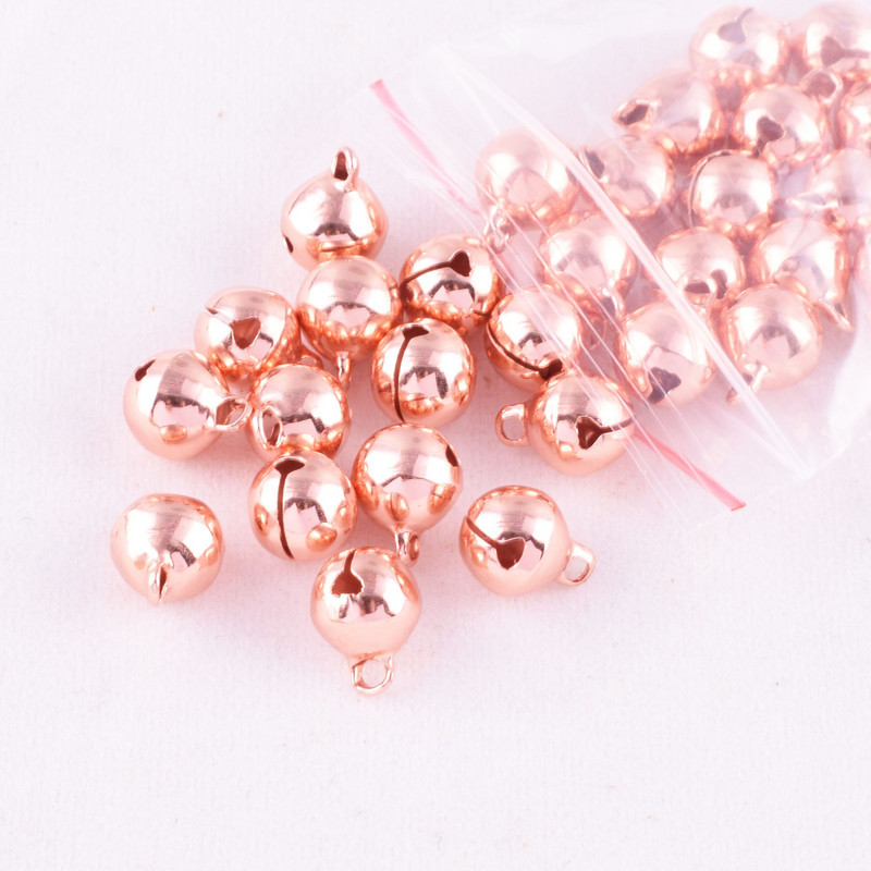 3/8" модни коледни камбанки от розово злато Малки занаятчийски камбанки Очарователни Направи си сам орнаменти за домашни любимци Висулка Бижута Декорация на домашно дърво