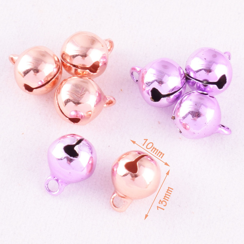 3/8" модни коледни камбанки от розово злато Малки занаятчийски камбанки Очарователни Направи си сам орнаменти за домашни любимци Висулка Бижута Декорация на домашно дърво