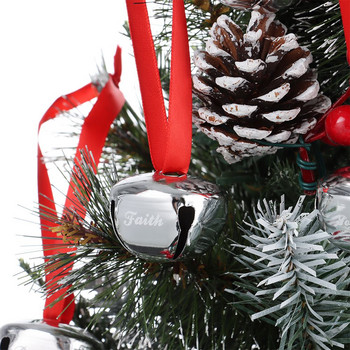1,5-инчов Коледен звънец Орнамент Sleigh Bells Polar Express Bells Printed Believe Joy Bells for Craft Christmas Tree Decor