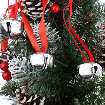 1,5-инчов Коледен звънец Орнамент Sleigh Bells Polar Express Bells Printed Believe Joy Bells for Craft Christmas Tree Decor
