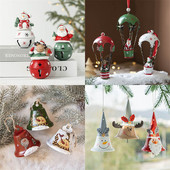 Jaunums, krāsots Ziemassvētku zvana eglītes rotājums Izsmalcināts dzelzs mākslas ornaments Ziemassvētku ballītes piekarināms kulons mājas dekors Navidad dāvanas