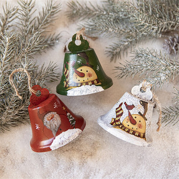 Новост, рисувана коледна камбана, украса за дърво, изискан железен арт орнамент, коледно парти, висяща висулка, домашен декор, подаръци от Navidad
