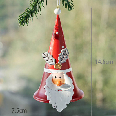 Jaunums, krāsots Ziemassvētku zvana eglītes rotājums Izsmalcināts dzelzs mākslas ornaments Ziemassvētku ballītes piekarināms kulons mājas dekors Navidad dāvanas