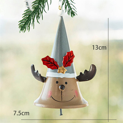 Jaunums, krāsots Ziemassvētku zvana eglītes rotājums Izsmalcināts dzelzs mākslas ornaments Ziemassvētku ballītes piekarināms kulons mājas dekors Navidad dāvanas