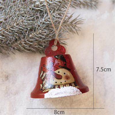 Jaunums, krāsots Ziemassvētku zvana eglītes rotājums Izsmalcināts dzelzs mākslas ornaments Ziemassvētku ballītes piekarināms kulons mājas dekors Navidad dāvanas
