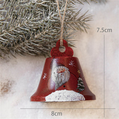 Jaunums, krāsots Ziemassvētku zvana eglītes rotājums Izsmalcināts dzelzs mākslas ornaments Ziemassvētku ballītes piekarināms kulons mājas dekors Navidad dāvanas