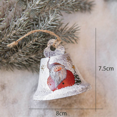 Jaunums, krāsots Ziemassvētku zvana eglītes rotājums Izsmalcināts dzelzs mākslas ornaments Ziemassvētku ballītes piekarināms kulons mājas dekors Navidad dāvanas