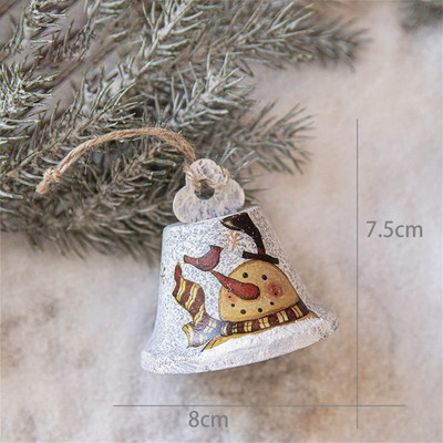 Jaunums, krāsots Ziemassvētku zvana eglītes rotājums Izsmalcināts dzelzs mākslas ornaments Ziemassvētku ballītes piekarināms kulons mājas dekors Navidad dāvanas
