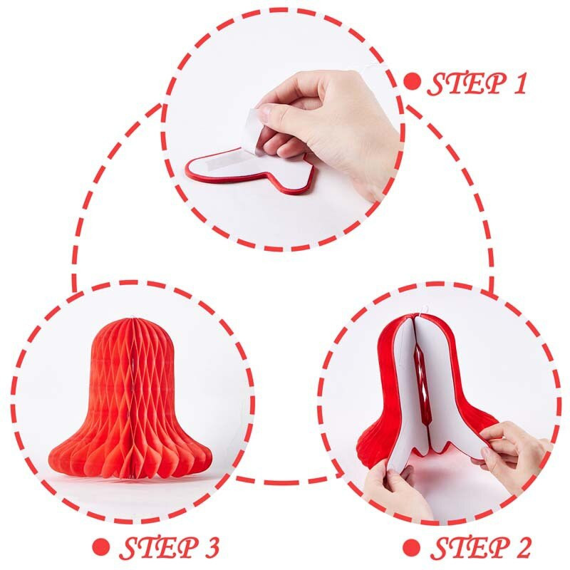 5 bucăți din hârtie de tip fagure, pălărie de Crăciun, ornament pentru agățat, brad de Crăciun, pandantiv, decorațiuni de Crăciun pentru acasă, decorațiuni pentru petrecerea de Crăciun