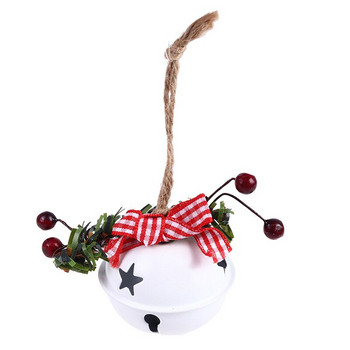 Χριστουγεννιάτικο μεταλλικό κουδούνι με σχοινί κάνναβης παπιγιόν για διακόσμηση χριστουγεννιάτικου δέντρου Αξεσουάρ μόδας