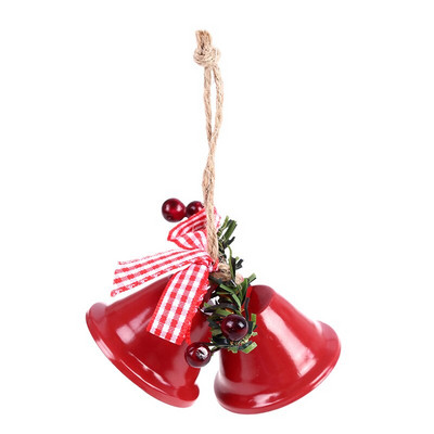 Metallist jõulukell koos vibukanepi köiega ripatsiga jõulupuu kaunistuste jaoks Moeaksessuaarid