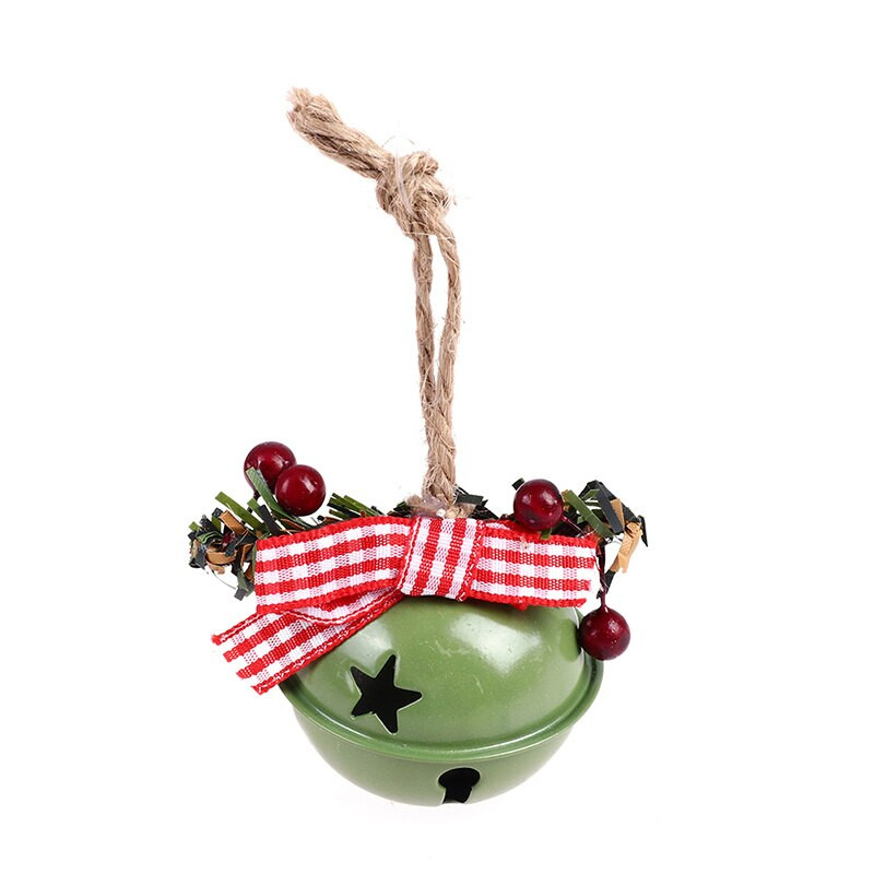 Metallist jõulukell koos vibukanepi köiega ripatsiga jõulupuu kaunistuste jaoks Moeaksessuaarid