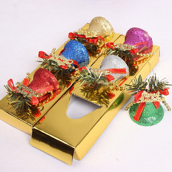 6τμχ Χριστουγεννιάτικο Jingle Bell Bow Διακόσμηση Χριστουγεννιάτικου Δέντρου DIY Χειροποίητα χειροτεχνήματα Χριστουγεννιάτικη διακόσμηση γάμου Στολίδια Δώρα
