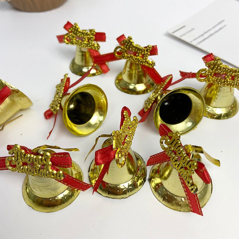 9 buc/pachet Clopote de Craciun Decoratiuni cu pandantiv pentru brad de Craciun Cadou de clopote creative de aur pentru Anul Nou Decoratiuni cu pandantiv noi de Craciun