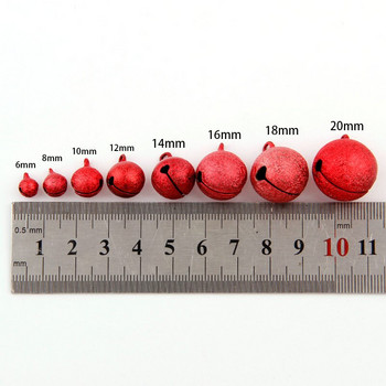 6-20 mm смесени цветове Jingle Bells Матиран дизайн Медни звънчета за парти Украса за коледно дърво Направи си сам Занаяти Ръчно изработени аксесоари