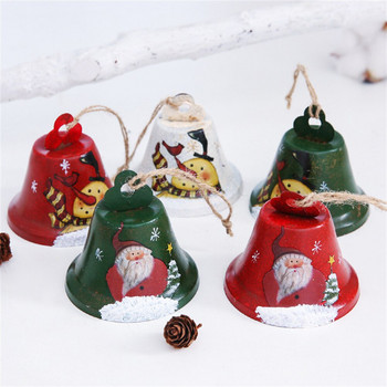 Χριστουγεννιάτικες καμπάνες Iron Art Big Bell Στολίδι Αξεσουάρ κούκλα από σχοινί κάνναβης Κρεμαστό χριστουγεννιάτικο δέντρο με καμπάνα ηλικιωμένος χιονάνθρωπος