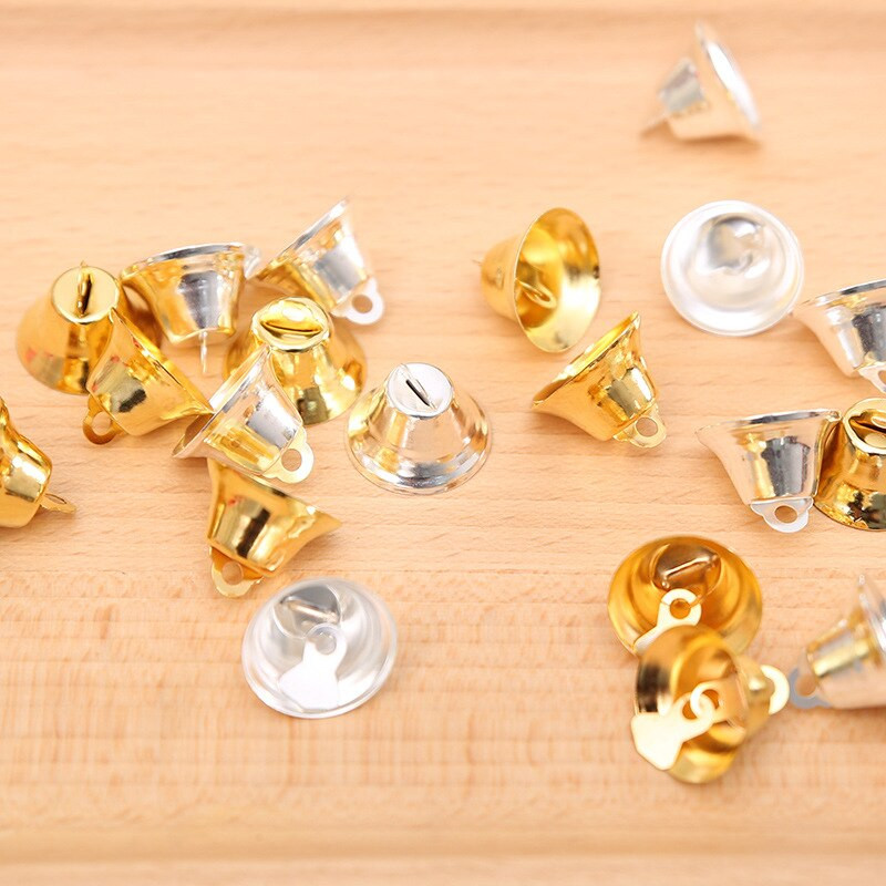 20 buc 17 mm auriu argint Jingle Bells Clopote mici din metal pentru meserii Ornamente de Crăciun Accesorii pentru decorarea casei
