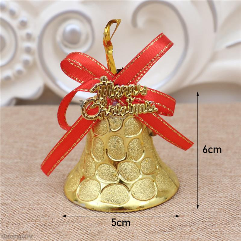 6 komada novih božićnih dodataka, zvona, ukrasa za poklon kutiju DIY, zlatnih 6*5 cm privjesaka, božićnih ukrasa za drvce 2023.