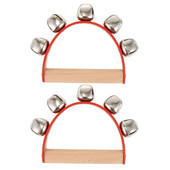 2 vnt. Rankiniai rogių varpai Mušamųjų instrumentų Vaikų rankiniai varpai su rankena