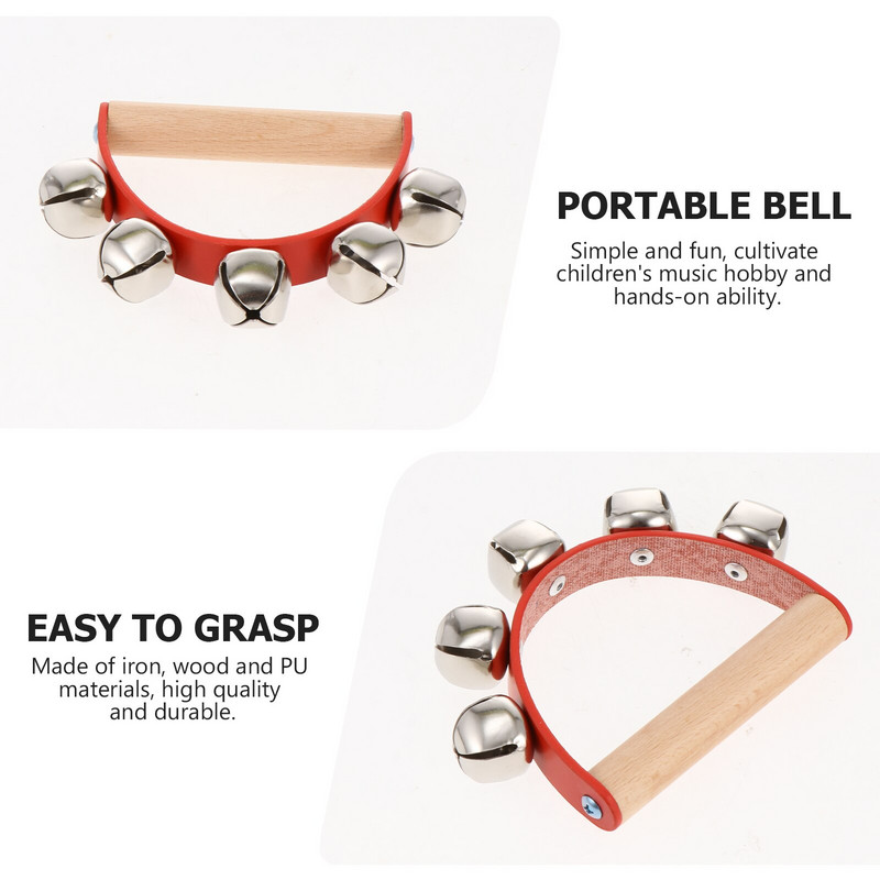 2 vnt. Rankiniai rogių varpai Mušamųjų instrumentų Vaikų rankiniai varpai su rankena