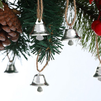 Μίνι χρυσό ασημί Jingle Bell Διακοσμητικό χριστουγεννιάτικο δέντρο Κρεμαστό μεταλλικό κουδούνι DIY Χειροποίητο καμπάνα Χριστουγεννιάτικες χειροτεχνίες αξεσουάρ