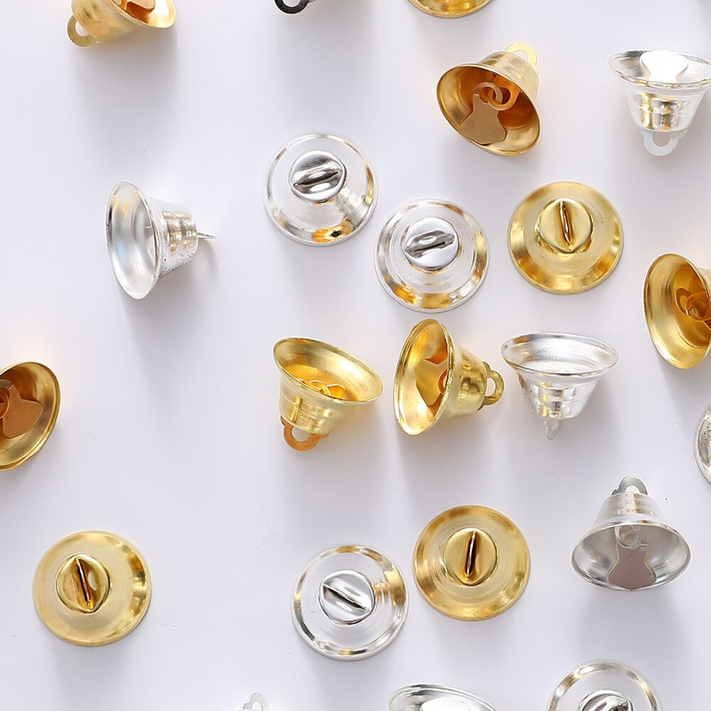 2cm Mini zlatno srebrno zvono zvončića Ukras za božićno drvce Viseće metalno zvono DIY Ručno izrađeno zvono Božićni rukotvorinski dodaci