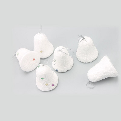 6 buc/lot Crăciun Fericit 4 cm Pandantiv Clopot din Spumă Albă Decorat pentru Pomul de Crăciun Rechizite pentru petreceri de Crăciun