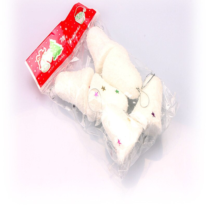 6 buc/lot Crăciun Fericit 4 cm Pandantiv Clopot din Spumă Albă Decorat pentru Pomul de Crăciun Rechizite pentru petreceri de Crăciun