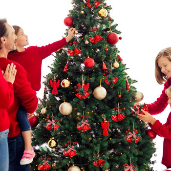 16 бр. Коледна метална звънче звънче с висулка с бантик за коледно дърво Висящ орнамент Декорация на дома 2023 Нова година Navidad
