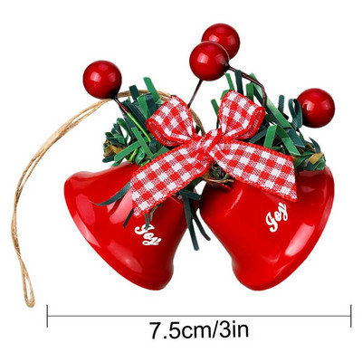 16 tk. Metallist jõulukell koos ripatsiga jõulupuu rippuva kaunistuse jaoks, 2023. aasta uusaasta Navidad