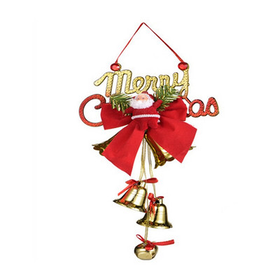 1 buc ornament de Crăciun cu clopoțel dublu cu fundătură de Crăciun, pentru ușă, agățat, decorațiuni pentru casă, pandantiv, clopot la modă, ornamente pentru Crăciun.