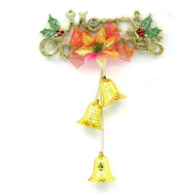 1 Buc Aur Argintiu Clopote de Crăciun Fericit Ornament de sclipici de pom de Crăciun Pandantiv Anul Nou 2022 Decor de petrecere festivă Decor pentru casă