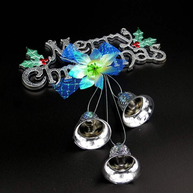 1 Buc Aur Argintiu Clopote de Crăciun Fericit Ornament de sclipici de pom de Crăciun Pandantiv Anul Nou 2022 Decor de petrecere festivă Decor pentru casă