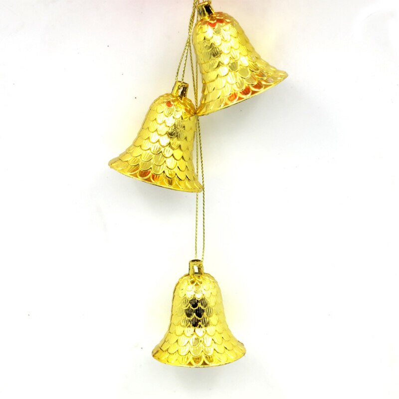 1 Buc Aur Argintiu Clopote de Crăciun Fericit Ornament de sclipici de pom de Crăciun Pandantiv Anul Nou 2022 Decor de petrecere festivă Decor pentru casă