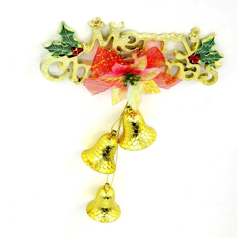 1 Buc Aur Argintiu Clopote de Crăciun Fericit Ornament de sclipici de pom de Crăciun Pandantiv Anul Nou 2022 Decor de petrecere festivă Decor pentru casă