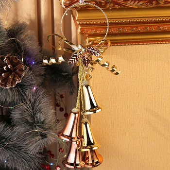 Коледни звънчета за украса Коледни звънчета на куп с лък Декоративни висящи орнаменти
