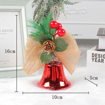 1 τμχ Κόκκινο/Χρυσό/Λευκό Χριστουγεννιάτικο Στολίδι με κουδούνι από κουκουνάρι μούρα καμπάνες Χριστουγεννιάτικο δέντρο Κρεμαστό στολίδι για το σπίτι για το γιορτινό πάρτι