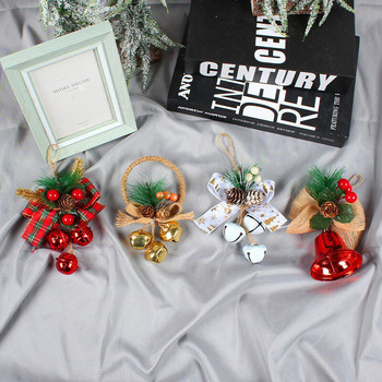1 τμχ Κόκκινο/Χρυσό/Λευκό Χριστουγεννιάτικο Στολίδι με κουδούνι από κουκουνάρι μούρα καμπάνες Χριστουγεννιάτικο δέντρο Κρεμαστό στολίδι για το σπίτι για το γιορτινό πάρτι