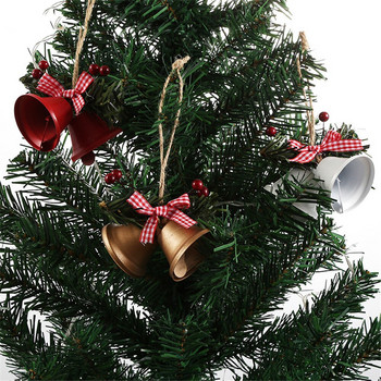 2022 Коледни звънчета Коледно дърво Висящ орнамент Метални звънтящи звънчета за домашно коледно дърво Празнична украса Червено/Златно/Бяло
